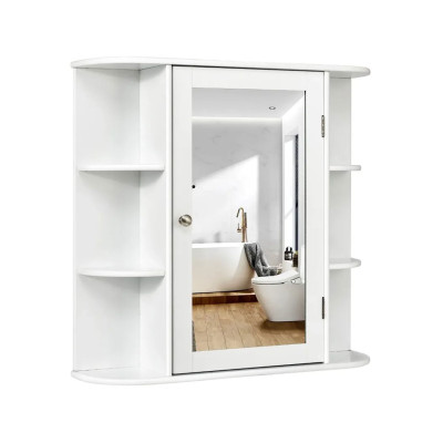 Koupelnová skříňka se zrcadlem JV10446WH, 65 x 17 x 63 cm, bílá - A