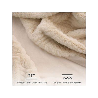 Oboustranná deka BP2W-1515, 150 x 150 cm, béžová - A