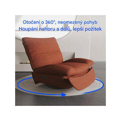 Otočné houpací křeslo XC6-OB-EUV2, hnědo/oranžové - B