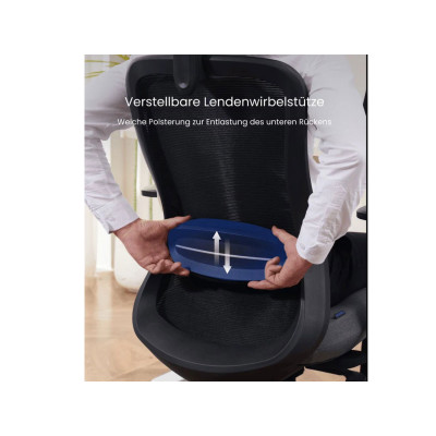 Ergonomická kancelářská židle YZ04B, černá - B