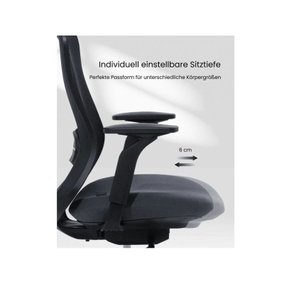 Ergonomická kancelářská židle YZ04B, černá - B