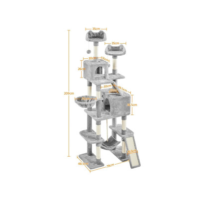 Škrabadlo pro kočky 615400 light gray, 209 cm, světle šedé - A