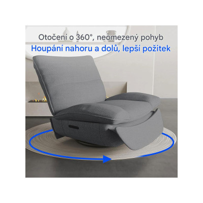 Otočné houpací křeslo XC6-LG-EUV2, světle šedé - A