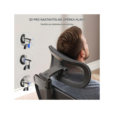 Ergonomická kancelářská židle OC3 PRO, černá - B