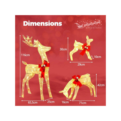 Vánoční dekorace CM24850DE s jelenem, 200 teplých bílých světel - B