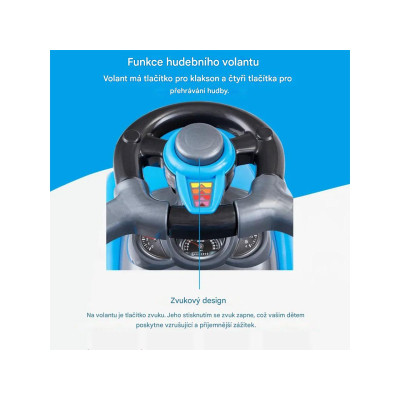 Autíčko s rukojetí TY584778BL s odnímatelnou rukojetí, 3 v 1, modré - B
