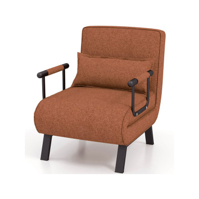 Rozkládací křeslo HV10417CF, hnědé - A