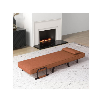 Rozkládací křeslo HV10417CF, hnědé - A