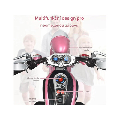 copy of Elektrická dětská motorka TY327686DE-BL s nastavitelným světlometem, modrá - B