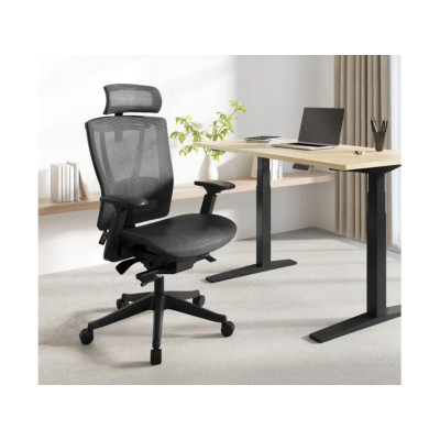 Ergonomická kancelářská židle BS14B-Air, ze síťoviny, černá - B