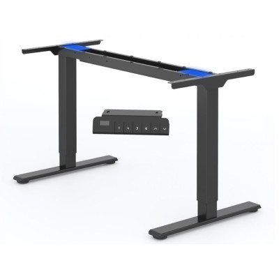 Elektrický výškově nastavitelný stůl E1B-PRO-EUAM, 2 motory, nosnost až 120 kg, černý - A