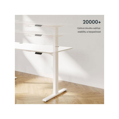 Nastavitelný elektrický stůl QE1W-1460-EUV1, 140 x 60 cm, bílý - B