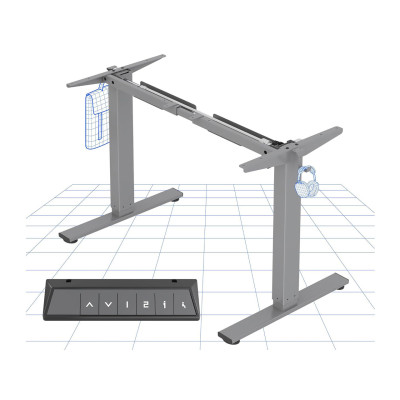 Výškově nastavitelný elektrický stůl EN1S-EUV3, šedý - A