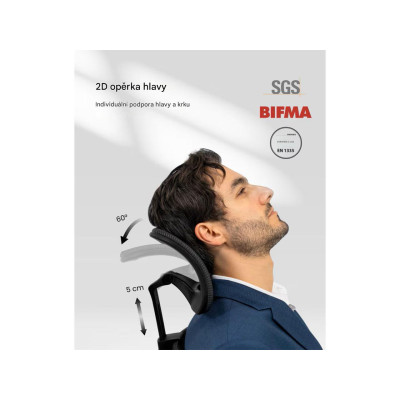 Kancelářská židle BS3B-V2 s ramínkem na oblečení, černá - B