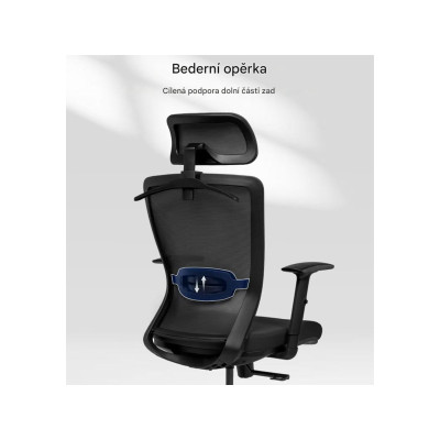 Kancelářská židle BS3B-V2 s ramínkem na oblečení, černá - B