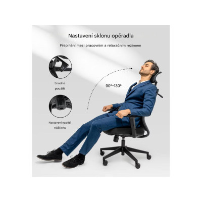 Kancelářská židle BS3B-V2 s ramínkem na oblečení, černá - B