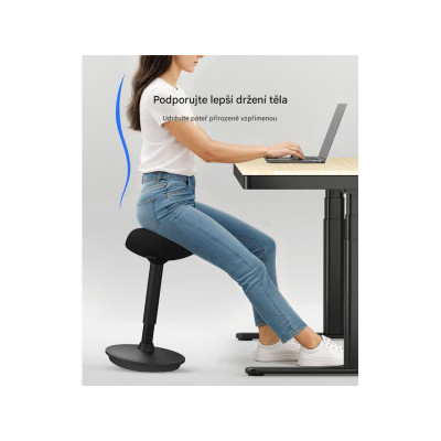 Výškově nastavitelná kyvadlová stolička BH4G-V2, černá - A