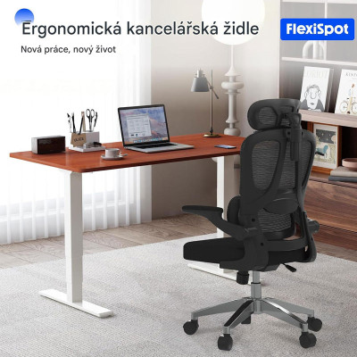 Ergonomická kancelářská židle OC19B-V3, skládací područky - A