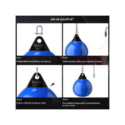 Boxovací pytel na vodu SP37882BL, Ø45 cm, modrý - A