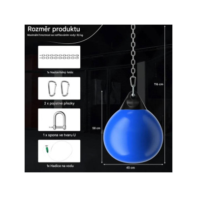 Boxovací pytel na vodu SP37882BL, Ø45 cm, modrý - A