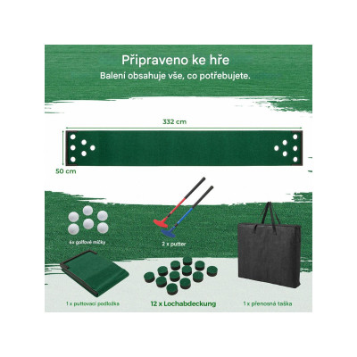 Přenosná golfová sada SP38465, 332 cm, 6 míčků a 12 jamek - A