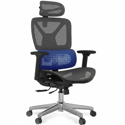 Ergonomická kancelářská židle C7DG-Lite-V2 dark gray, 3D opěrka hlavy, nastavitelné opěradlo - A