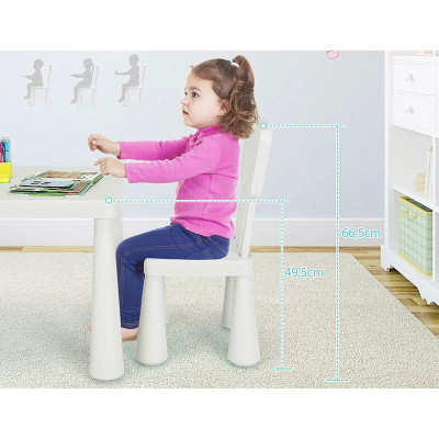 Dětský stůl se 2 židlemi HW66810WH, bílá - B