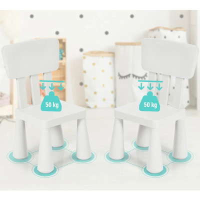 Dětský stůl se 2 židlemi HW66810WH, bílá - B