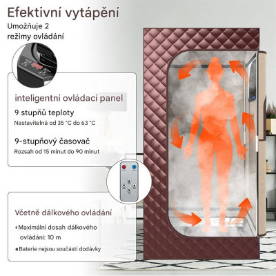 Parní sauna BA8085DE-CF s 3litrovým parním generátorem, 91 x 91 x 183 cm - A
