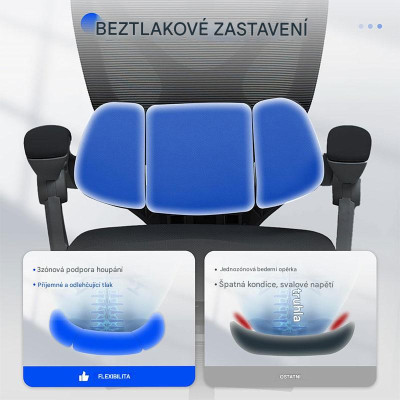 Ergonomická kancelářská židle OC4B black s náklonem 135°, černá - A