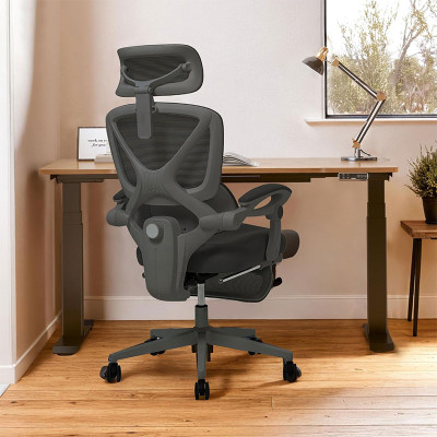 Ergonomická kancelářská židle OC4B black s náklonem 135°, černá - A