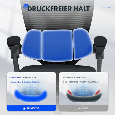 Ergonomická kancelářská židle OC4B black s náklonem 135°, černá - A