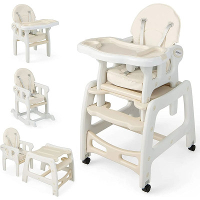 Dětská jídelní židlička BB5604BE, pro děti od 6 do 36 měsíců, béžová - A