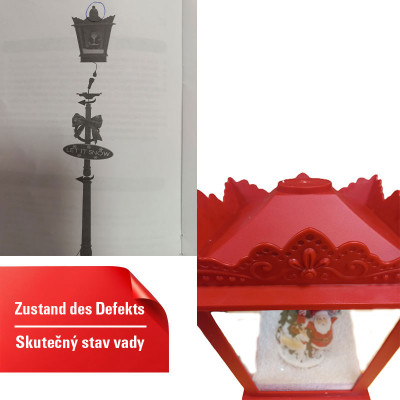 copy of Vánoční lucerna CM25267DE-RE s teplými bílými LED světly, 185 cm, červená - B