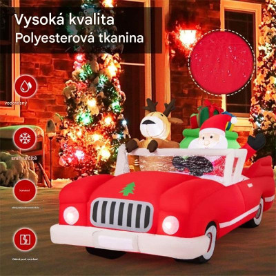Vánoční dekorace Santa Claus TT10024DE v kabrioletu s LED osvětlením - A