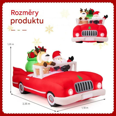 Vánoční dekorace Santa Claus TT10024DE v kabrioletu s LED osvětlením - A