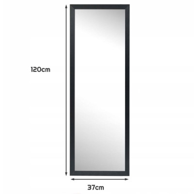Plnohodnotné zrcadlo na dveře nebo stěnu HW66332BK, 120 x 37 cm - A