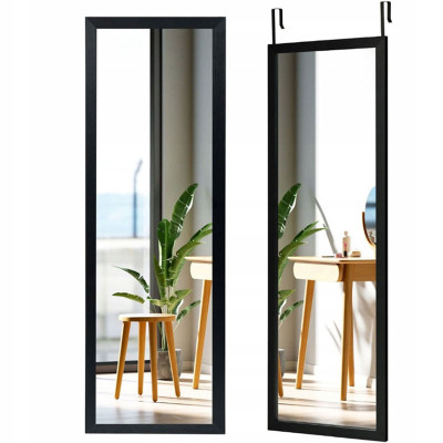 Plnohodnotné zrcadlo na dveře nebo stěnu HW66332BK, 120 x 37 cm - A