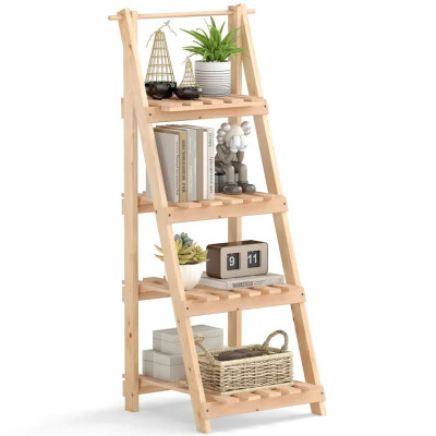 Skládací žebřík na květiny GT4430 se 4 policemi, 52 x 38 x 109 cm - N