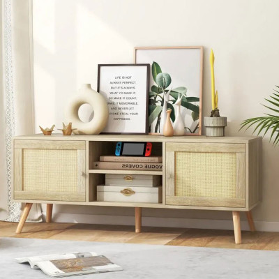 Ratanová TV skříňka HV10433OA, pro TV do 55 palců, 120 x 40 x 48,5 cm - A