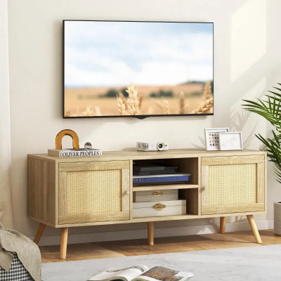 Ratanová TV skříňka HV10433OA, pro TV do 55 palců, 120 x 40 x 48,5 cm - A