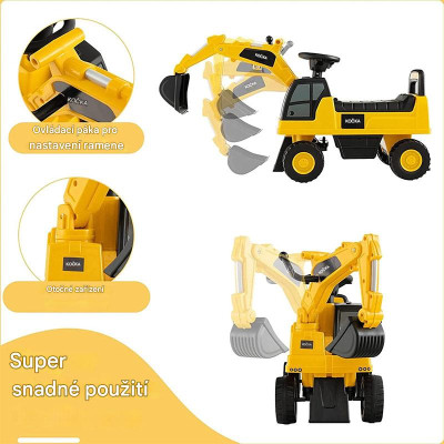 Odrážedlo mini bagr TQ10145YW, žlutý - N