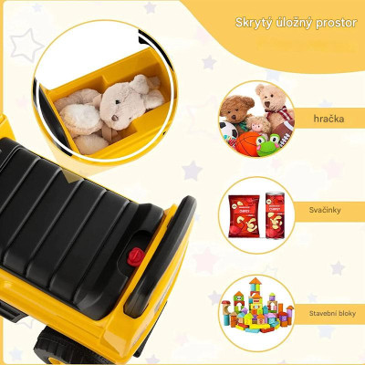 Odrážedlo mini bagr TQ10145YW, žlutý - N