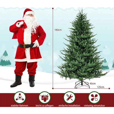 Umělý vánoční stromek CM24316DE s 8 světelnými režimy, 280 teplých bílých LED světel, 183 cm - A