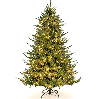 Umělý vánoční stromek CM24316DE s 8 světelnými režimy, 280 teplých bílých LED světel, 183 cm - A