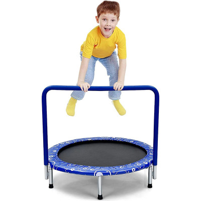 Mini trampolína TW10006BL, skládací, do 150 kg, černo/modrá - A
