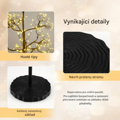 Osvětlený LED stromeček CM25142DE-M s 1000 teplými bílými světly, 150 cm - A