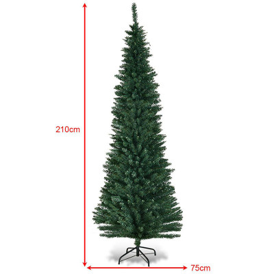 Umělý vánoční stromek CM20655 s kovovým stojanem, 210 cm - A