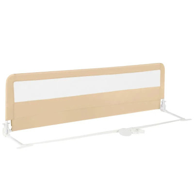 Dětská skládací zábrana postele BS10045MS s bezpečnostními popruhy, 180 cm, béžová - A
