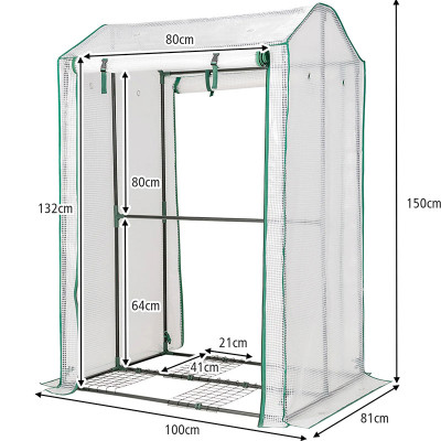 Fóliový skleník GT3772 s rolovacími dveřmi na zip, 100 x 81 x 150 cm - A